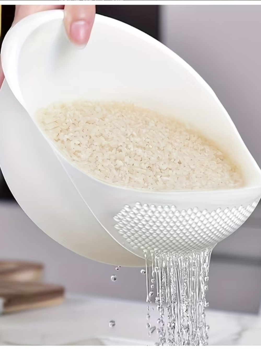 White Rice Rinse & Strain Bowl - Multi-Use Accessory - Picture 5 of 5